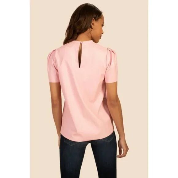 NWOT Trina Turk Soledad Vegan Leather Top Desert Rose Size Medium - Picture 3 of 3